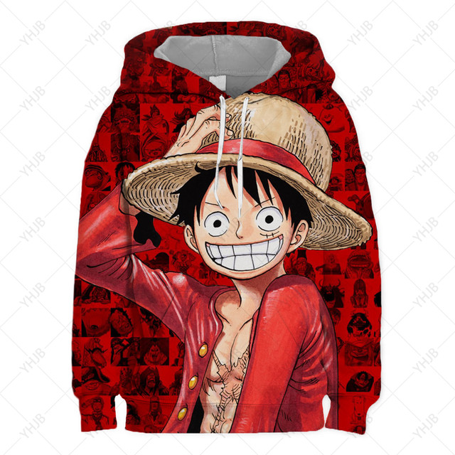 Moletom de manga comprida estampado luffy infantil, roupa de desenho, top  de moda masculino, peça única, 4 a 14 anos, 2023 - AliExpress